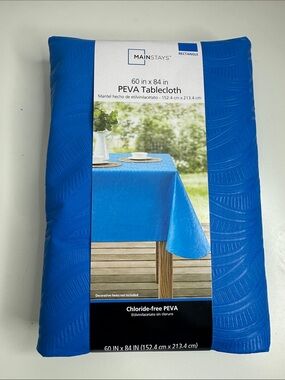 Mainstays Blue PEVA Tablecloth - Bright Blue